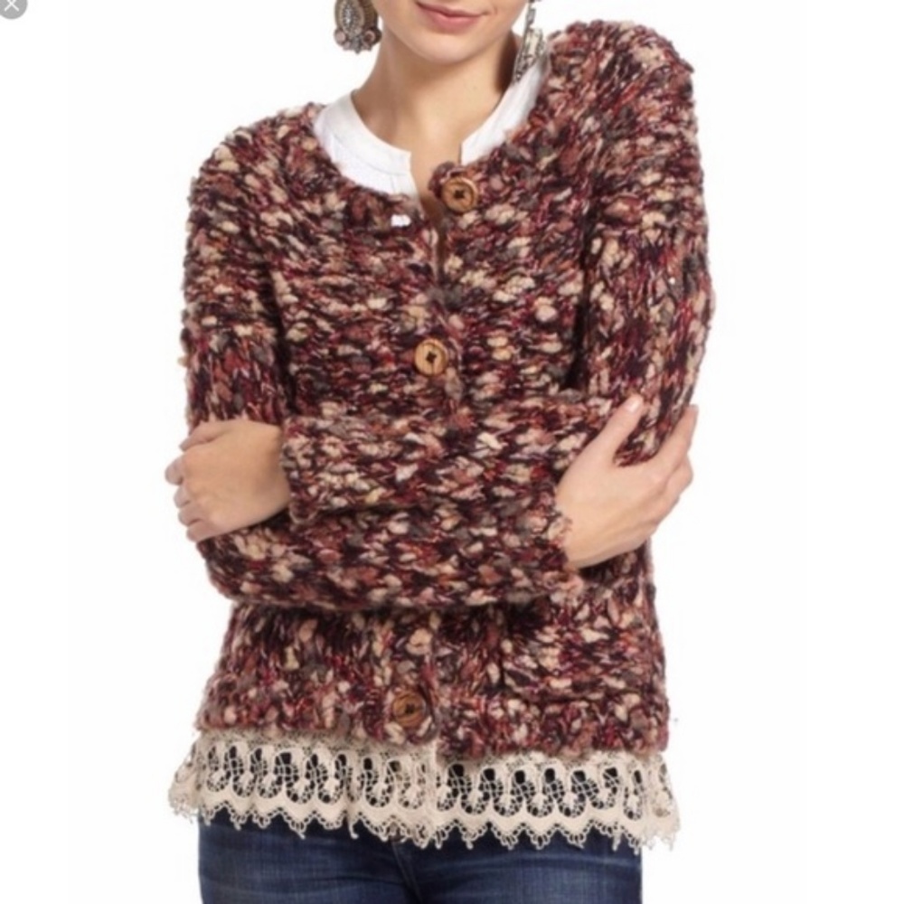 Anthropologie HWR Chunky Cardigan L